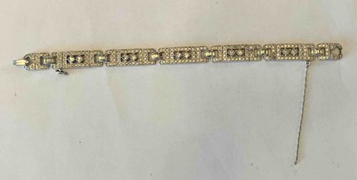 Art Deco Rhinestone Tennis Bracelet