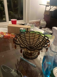 Decorative Beaded Pedestal Bowl/Dish