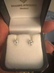 Pair of Diamond Solitaire Stud Earrings
