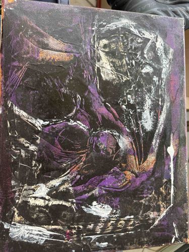 Abstract Expressionist Mixed Media Painting on Canvas