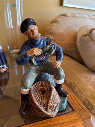 Fisherman with Lobster Figurine