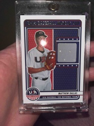 Matthew Dallas USA Baseball 18U National Team U-18 Baseball World Cup Relic Trading Card