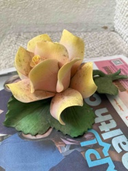 Capodimonte Yellow Rose Ceramic Flower