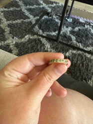 Gold-Toned Bezel-Set Eternity Band Ring with Yellow Stones