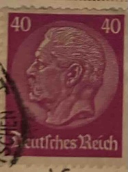 German 40 Pfennig Paul von Hindenburg Postage Stamp