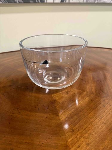 Kosta Boda Line Clear Glass Bowl with Striped Decor