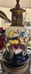 Art Pottery Table Lamp with Floral Motif