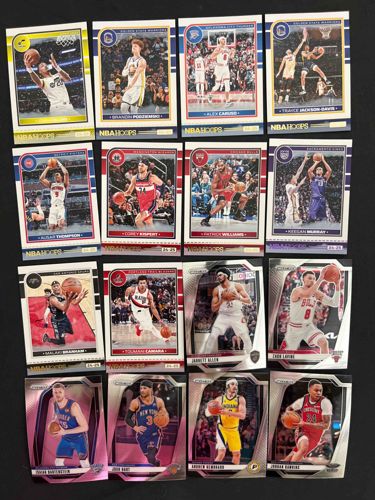 Collection of Panini NBA Hoops and Prizm Basketball Cards (2023-2025 Era)