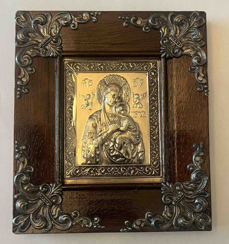 Framed Orthodox Icon of the Theotokos and Christ Child