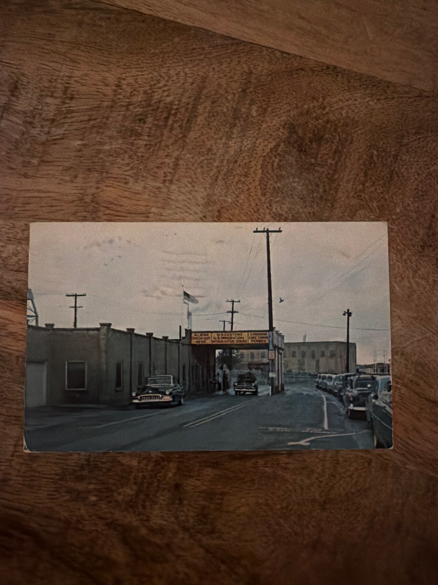 Submitted photo of Vintage postcard depicting a US border crossing