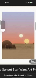 Tatooine Twin Sunset Star Wars Art Print