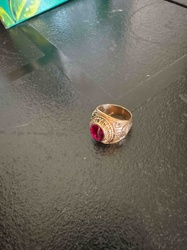 10K Gold Red Stone Ring (Likely Class Ring)