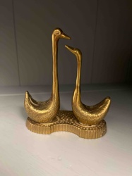 Pair of Brass Swans Sculpture
