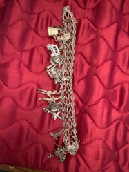 Vintage Silver-Tone Charm Bracelet