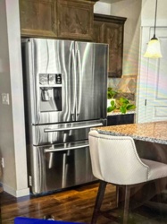 Stainless Steel French Door Refrigerator with Bottom Freezer and External Ice/Water Dispenser