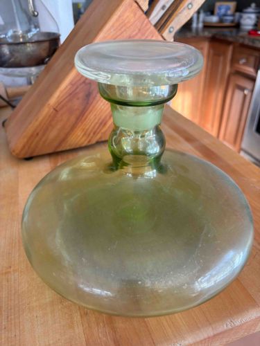 Green Glass Pedestal Candy Dish or Compote