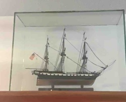Sailing Ship Model in Glass Display Case