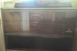 Grundig Console Radio and Record Player with Integrated Clock