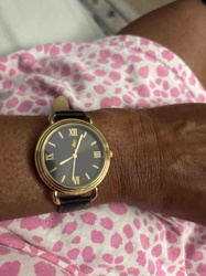 Ralph Lauren Polo Gold-Tone Watch with Black Dial