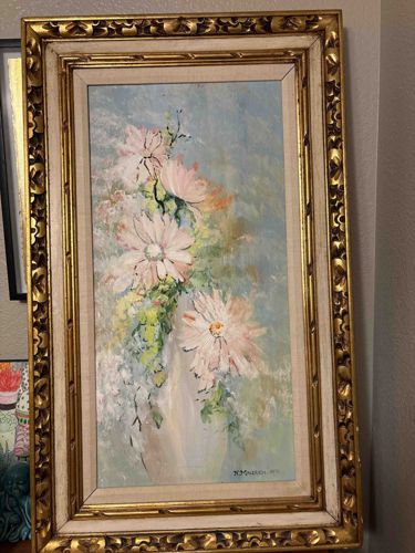Mid-Century Impressionist Floral Still Life Painting by H. Maurice