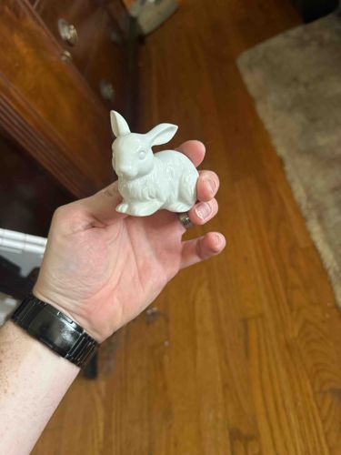 Asahi White Porcelain Rabbit Figurine