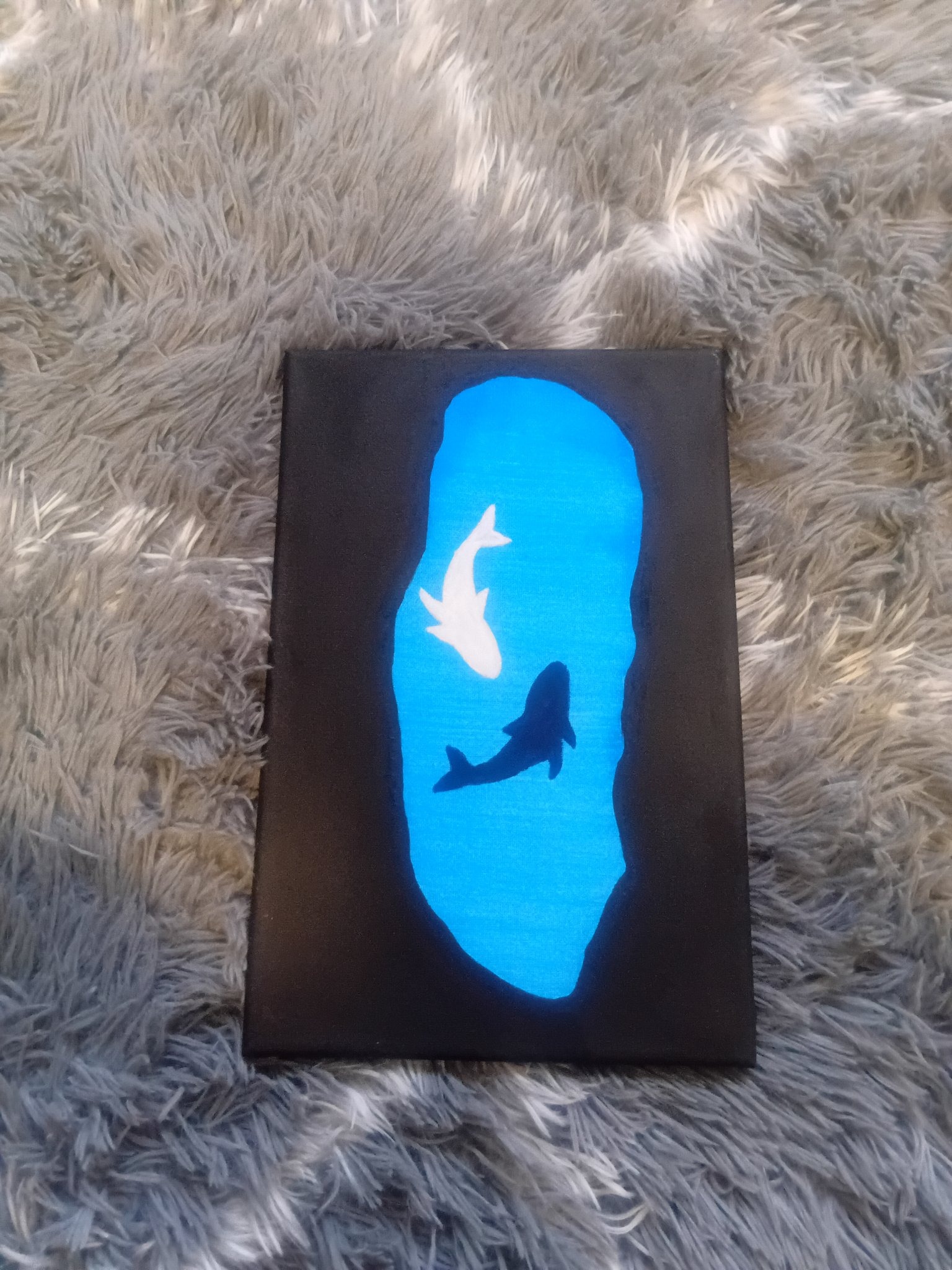 Submitted photo of Acrylic Painting featuring Whales on Canvas