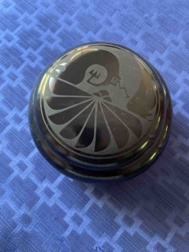 Black Etched Pottery Bowl with Kokopelli and Feather/Fan Motif