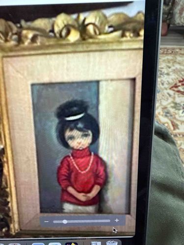 Painting of a Young Girl in Red Sweater