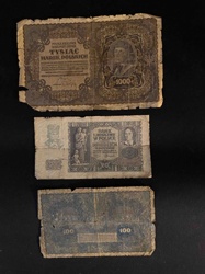 Lot of Three Antique Polish Banknotes