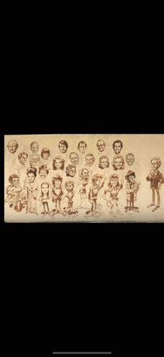 Hand-Drawn Celebrity Caricature Montage Illustration