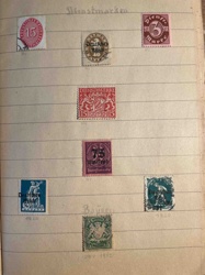 German and Bavarian Official Postage Stamps Album Page