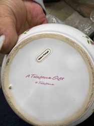 Teleflora Ceramic Container with Floral Motif, Made in Portugal