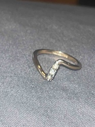 Chevron Ring with Three Stones