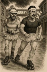 Roller Skating Ballerinos Illustration