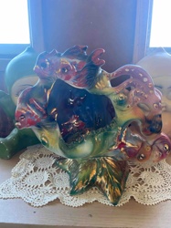 Vintage Glazed Ceramic Fish and Octopus Figural Planter