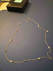 14k Gold and Pearl Station Necklace