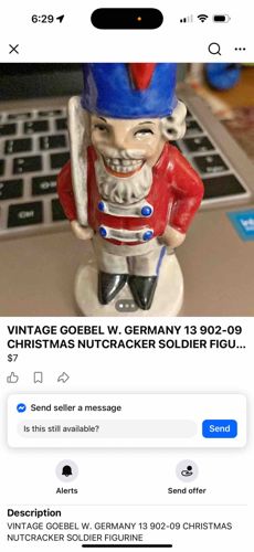 Vintage Goebel W. Germany Christmas Nutcracker Soldier Figurine