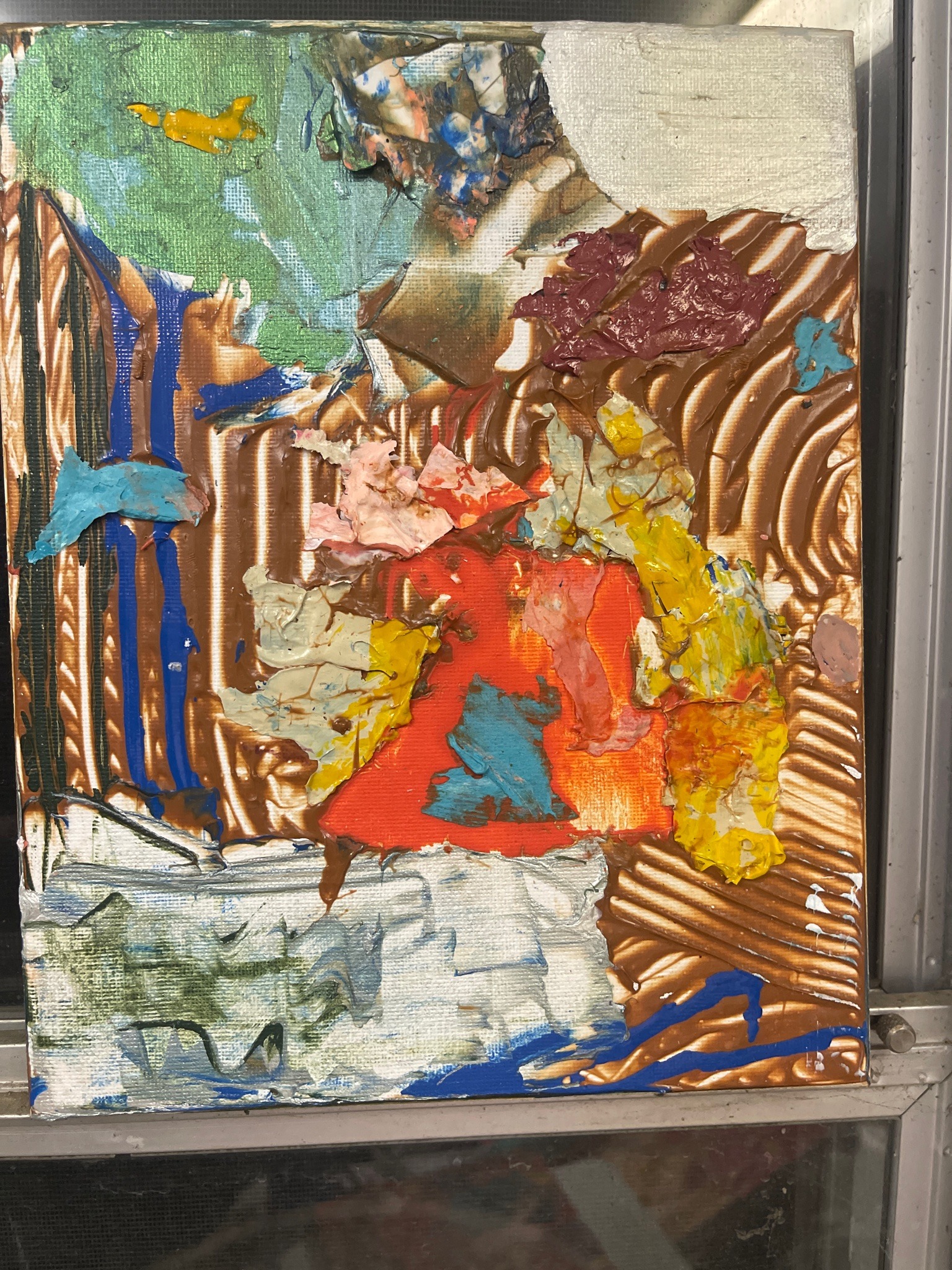 Submitted photo of Abstract mixed media canvas painting