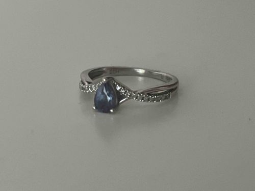 Alexandrite and Diamond White Gold Ring