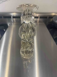 Clear Glass Angel/Figural Candle Holder