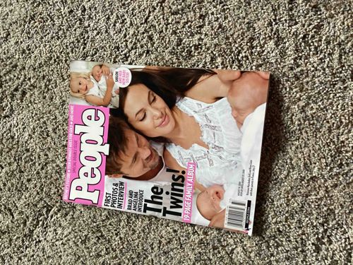 People Magazine featuring Brad Pitt, Angelina Jolie, and Twins on Cover