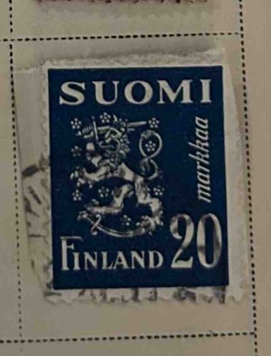 Finland 20 Markkaa Postage Stamp (Lion of Finland)