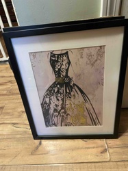 Framed Sketch-Outlined Dress Canvas Picture