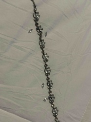 Rhinestone and Metal Segmented Necklace or Bracelet