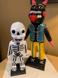 Mexican Folk Art Alebrije and Skeleton Figures