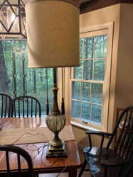 Traditional Fluted Glass and Bronze-Tone Table Lamp