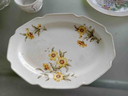 Yellow Floral Ceramic Serving Platter