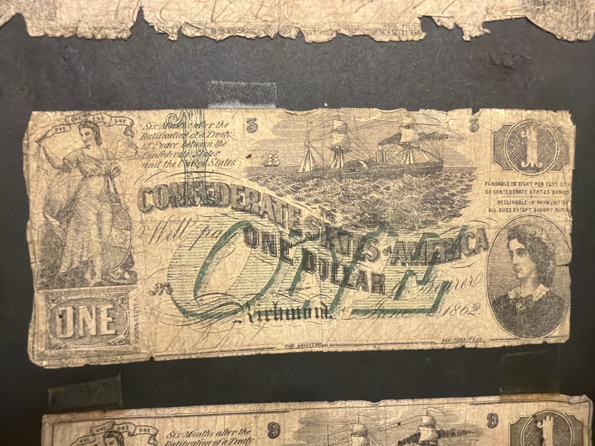 Submitted photo of Confederate States of America One Dollar Banknote (not authenticated)