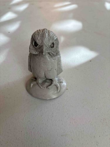 Cast Cement Owl Figurine