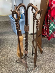 Wrought Iron Fireplace Tool Set with Stand